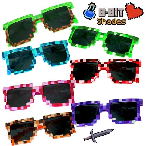 8 Pack Retro 8 Bit Sunglasses Pixel Party Shades Youth Kids And Etsy