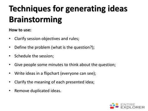 Ppt Techniques For Generating Ideas Powerpoint Presentation Free