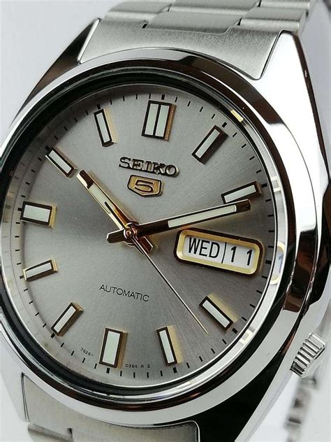 Seiko 5 Automatic Grey Dial Silver Stainless Steel Watch Snxs75k1