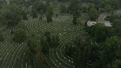 48k Stock Footage Aerial Video Flying Over Arlington National Cemetery