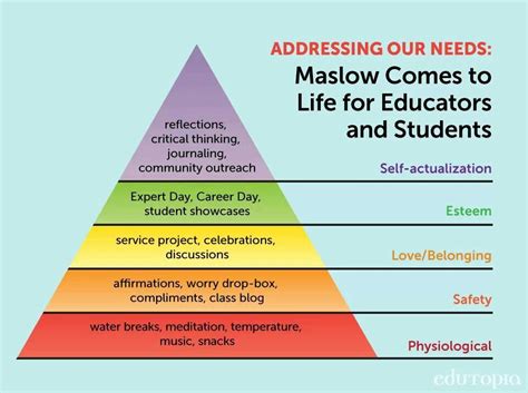 Maslows Hierarchy Of Needs School Psychology Education Teaching