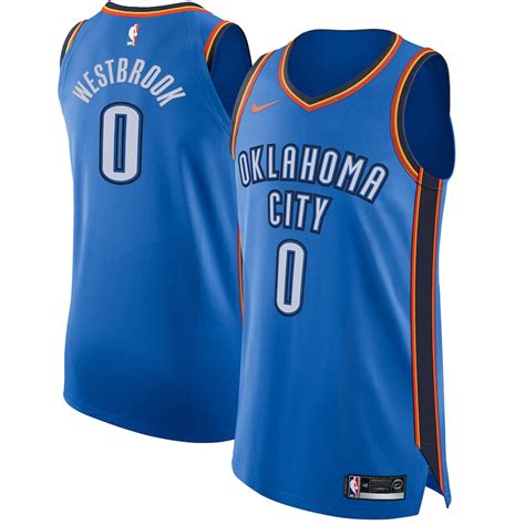 Nike Russell Westbrook Oklahoma City Thunder Blue Authentic Jersey