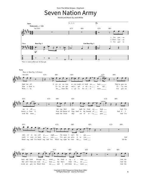 Seven Nation Army Music Sheet Army Military