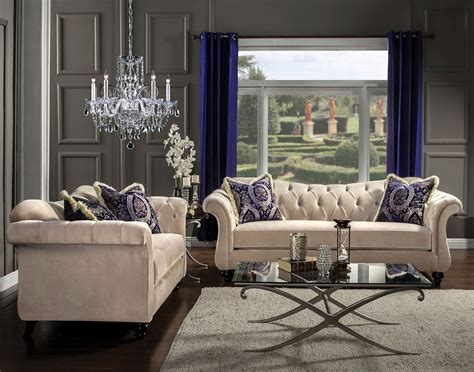 Antoinette Light Mocha Living Room Set From Furniture Of America