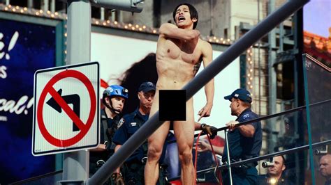 Naked Emotionally Disturbed Man Stands Off With Nypd Atop Tkts Booth In Times Square Falls To