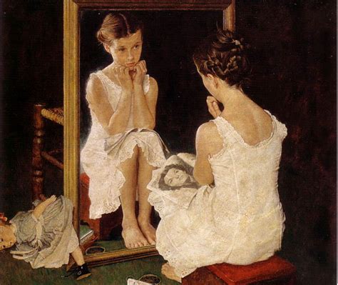 Amy Spain Illustration Girl Looking At Her Mirror