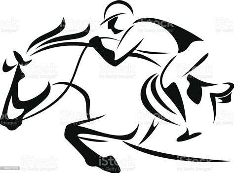Vector Illustration Showcasing A Horse Jumping Stock Illustration