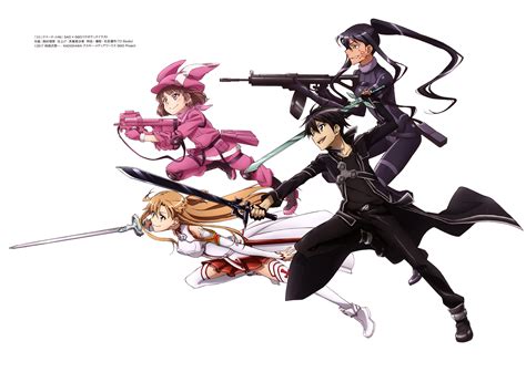 Asuna Kirito Llenn And Pitohui Sword Art Online And 2 More Danbooru