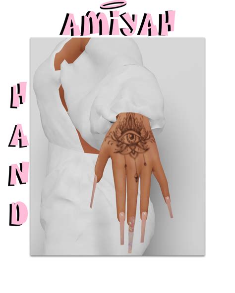 Sims 4 Cc Finds — Amiyah Hand Tattoo In 2021 Sims 4 Nails Sims 4