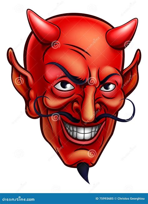 A Devil Demon Cartoon Character Face With An Evil Grin Alien Face With