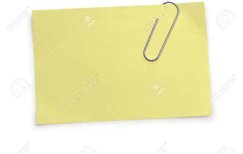 Free Download Paper Clip Holding A Yellow Memo Paper On A White