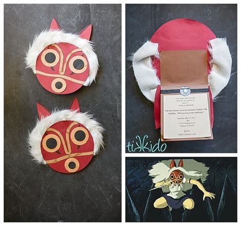 Princess Mononoke Mask Birthday Invitation Tutorial