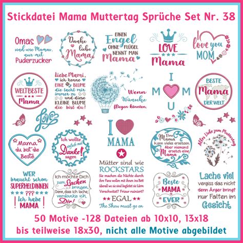 Weitere ideen zu muttertag sprüche, sprüche, muttertag. Stickdateien Mama Muttertag Mutterliebe Sprüche Set Nr 38