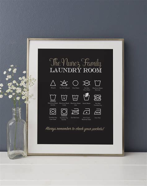 Personalized Laundry Print Laundry Room Art Laundry Symbols | Etsy | Laundry room art, Laundry ...