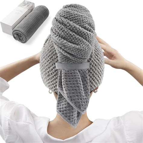 Large Microfiber Hair Towel Wrap For Women Anti Frizz Hair