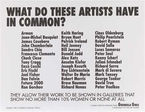 Guerrilla Girls What Do These Artists Have In Common 1985 Pafa