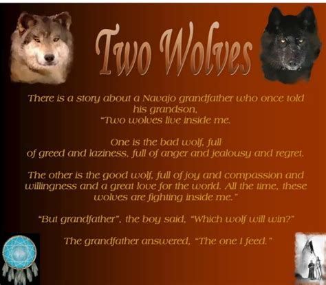 2 Wolves Two Wolves Story Loyalty Rewards Program Inspirational Poems