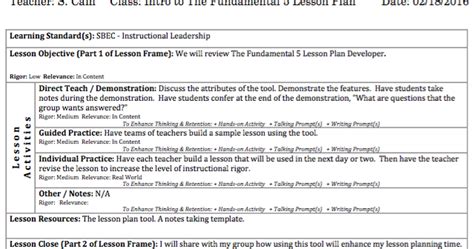Lead Your School The Fundamental 5 Lesson Plan Developer