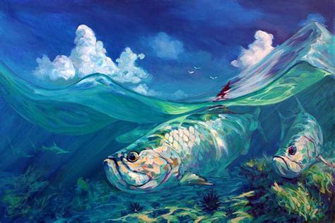 "Carribean Grand Slam" Triptych Mike Savlen Fly Fishing Art