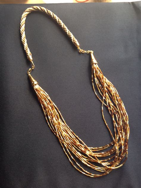 Adjustable Bugle Bead Necklace Can Be Worn With Or Without Kumihimo