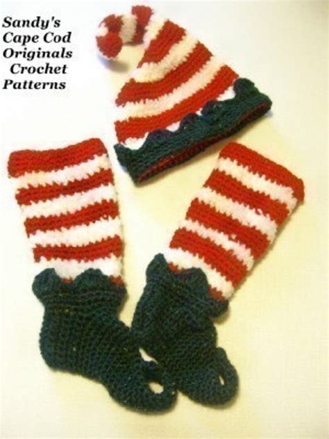 196 Pdf Elf Hat And Legwarmer Booties Crochet Pattern Great Etsy