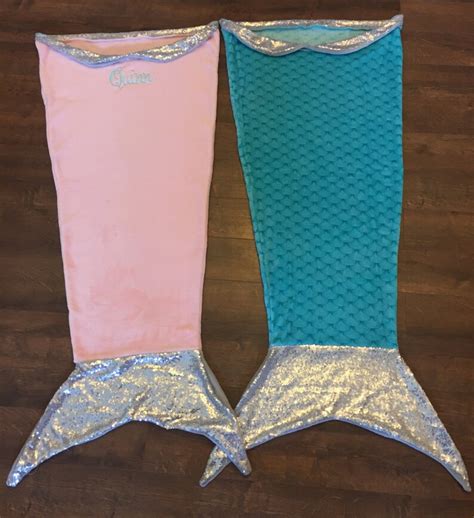 Monogrammed Mermaid Tail Blanket With Sequins Etsy
