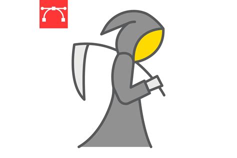 Grim Reaper Color Line Icon Graphic By Fox Design · Creative Fabrica