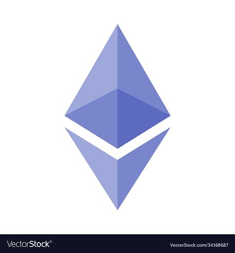 Blue Ethereum Logo Isolated On White Royalty Free Vector