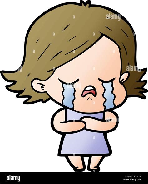 Cartoon Girl Crying Stock Vector Image And Art Alamy