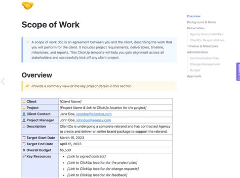 10 Free Project Scope Templates And Examples Clickup