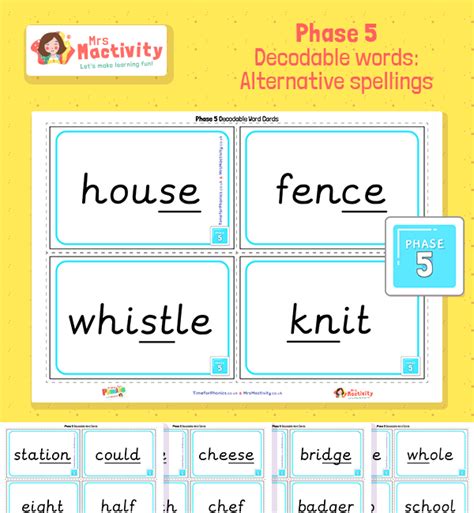 Phase 5 Alternative Spellings Decodable Word Cards Phase 5 Phonics