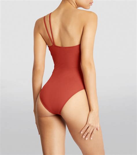 Womens Evarae Red Rizo One Shoulder Swimsuit Harrods Uk