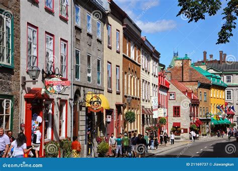 Colorful Houses On Rue Saint Louis Quebec City Editorial Photography