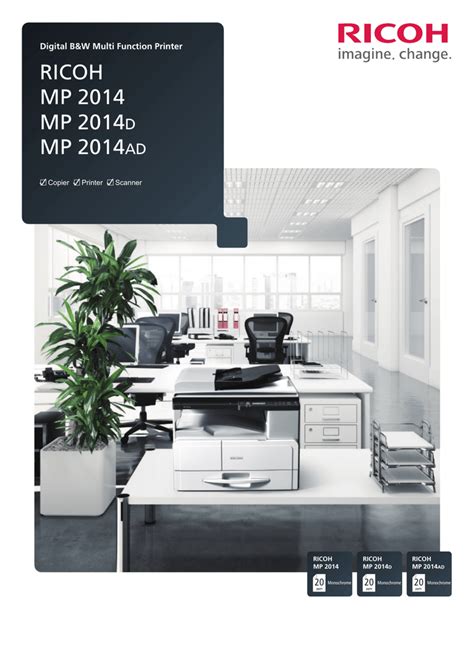 Summary of contents for ricoh mp 2014 series page 1 quick guide read this manual carefully before you use the product and keep it handy for future reference. RICOH MP 2014 MP 2014D MP 2014AD | Manualzz