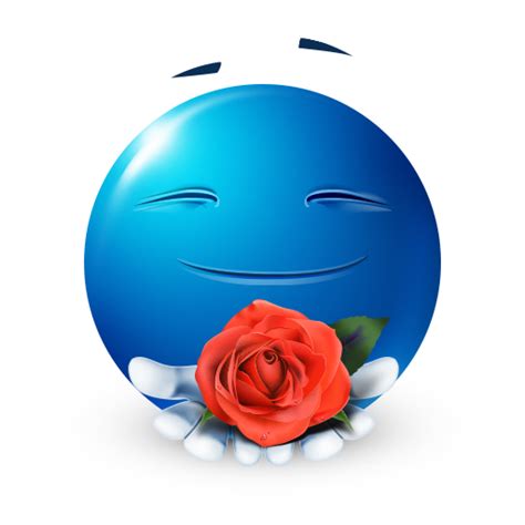 bluemoji smiley offering a rose blue emojis know your meme