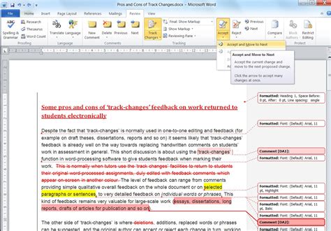 Some Pros And Cons Of ‘track Changes Feedback On Work Returned To