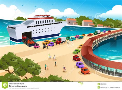 2,390 ferry clip art images on gograph. Cars Queuing Waiting For A Ferry Stock Vector - Illustration of ship, clipart: 56325889