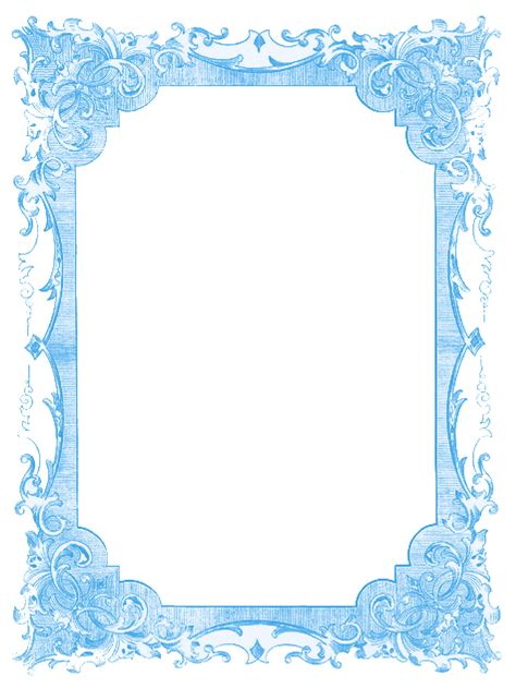 Over 200 angles available for each 3d object, rotate and download. Vintage Blue Frames and Stars - Hanukkah - The Graphics Fairy