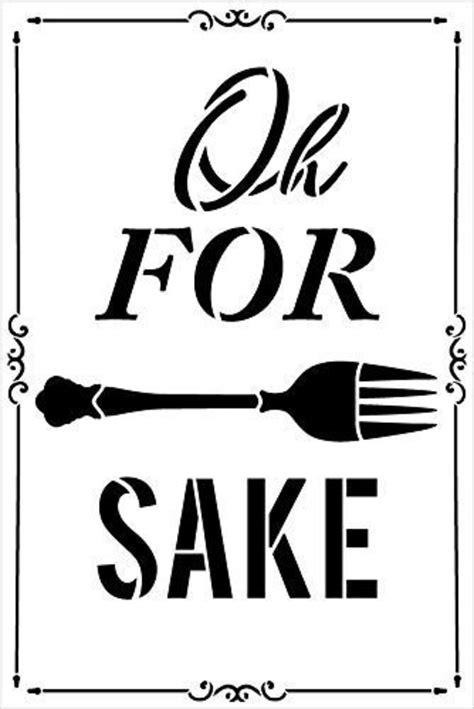 Oh For Fork Sake With Fork Stencil 2 Part By Studior12 Etsy España