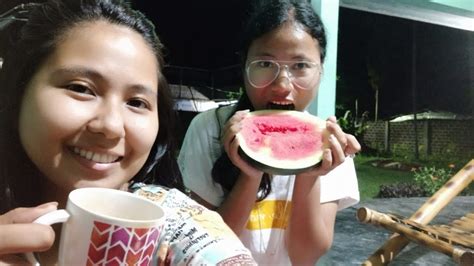 Enjoying Watermelon 🍉 During Hot Summer ⛱️ 🌞 And Evening Tea ☕