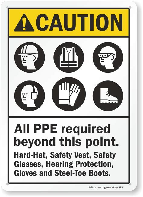 Smartsign Schild Caution All Ppe Required Beyond This Point 254 X