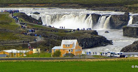 The Beautiful Goðafoss Waterfall In Skjálfandafljót River