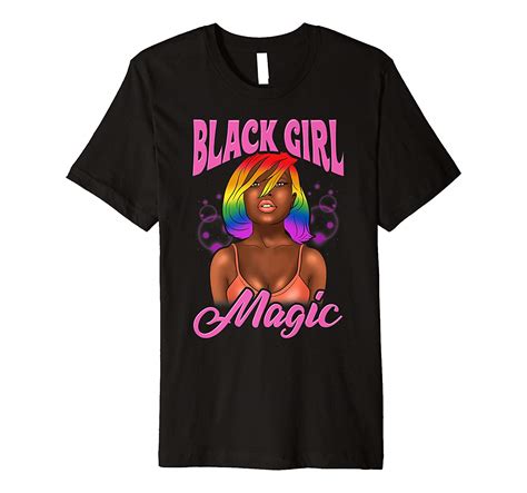 black girl magic melanin queen african punk rave rainbow premium t shirt zelitnovelty