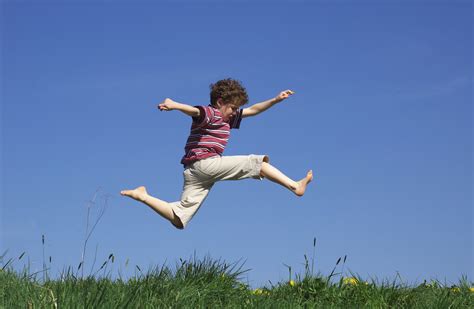 Jump Of A Child On A Lawn 4241706 2936x1920 All For Desktop