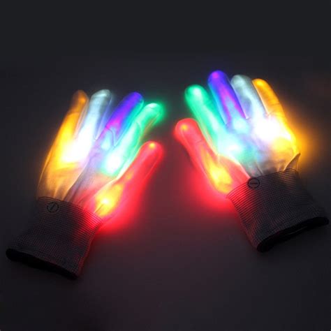 Led Gloves Color Changing Luminous Flashing Skeleton Gloves Costume