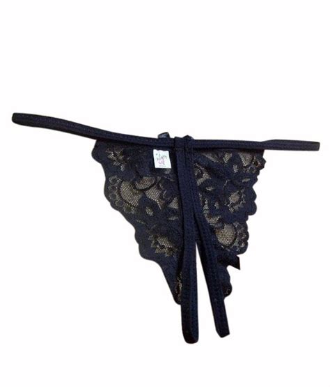 Buy Black And Rosy Lace Crotchless Thongs Online At Best Prices In