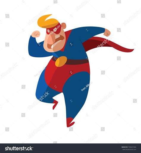 Vector Cartoon Image Funny Fat Superhero Stock Vector Royalty Free