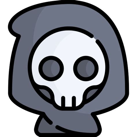 Grim Reaper Kawaii Lineal Color Icon