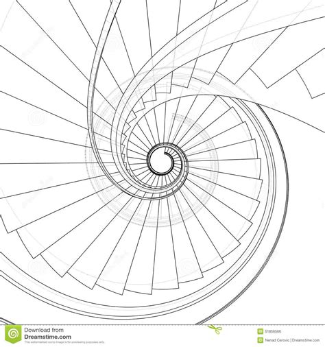Spiral Staircase Drawing Top View Drawing Tutorial Easy
