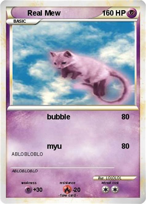 Pokémon Real Mew 3 3 Bubble My Pokemon Card